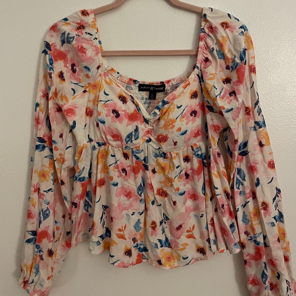 Long sleeve blouse with built in padding